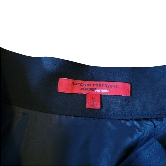 NARCISCO Rodriguez Brocade Skirt Gold Blue Black 6 Elegant  Pockets T11 - Picture 4 of 6